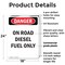 Signmission Portrait On Road Diesel Fuel Only Danger Sign, Plastic, 18in W x 24in L, 2PK OS-2PACK-DS-P-1824-V-1127 - alternate 3